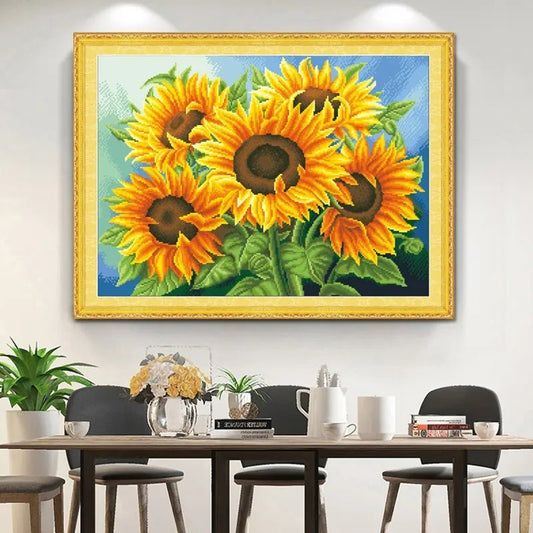 Punto de Cruz: Girasol - 48x40cm - Coral Artes - MX